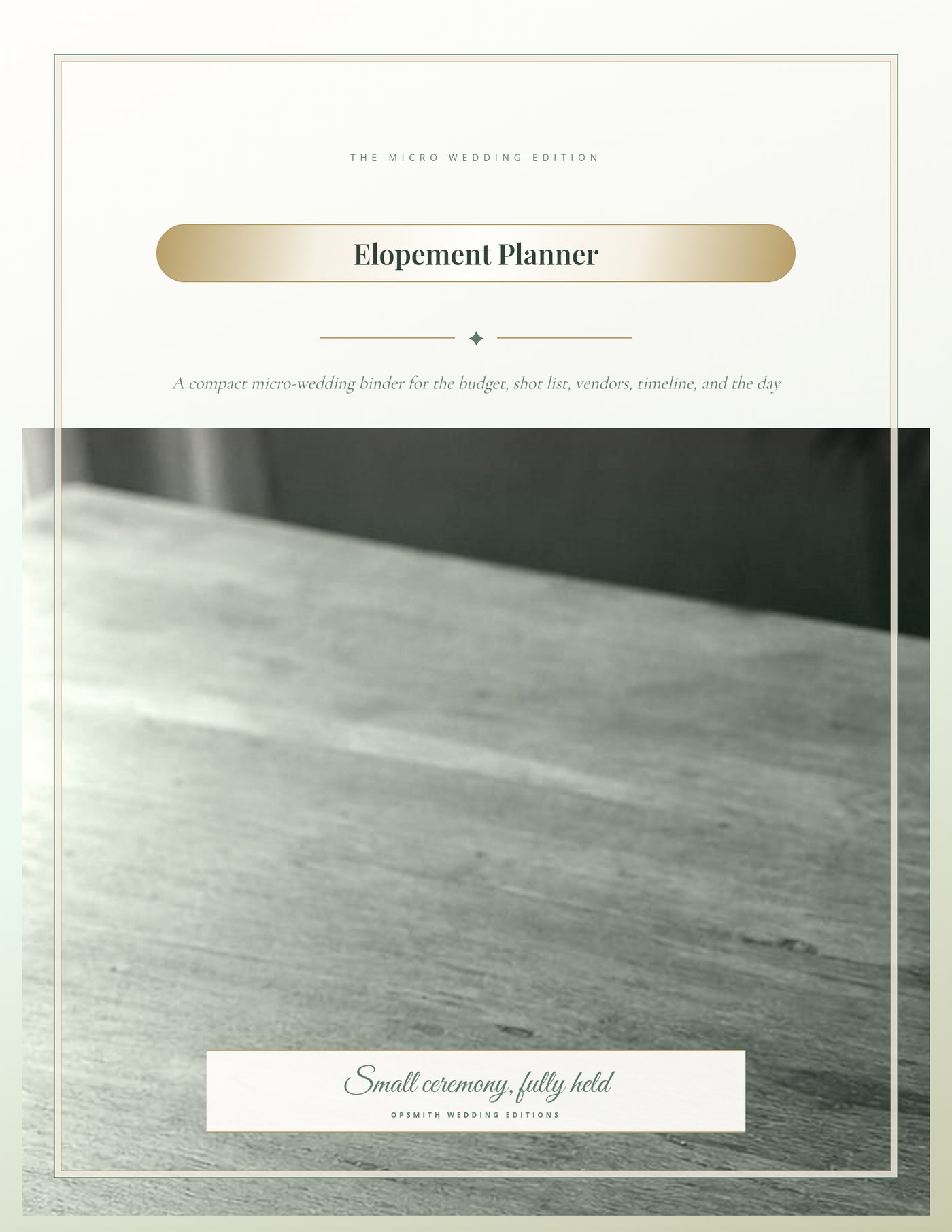 Elopement Planner - Micro Wedding Planning Binder cover